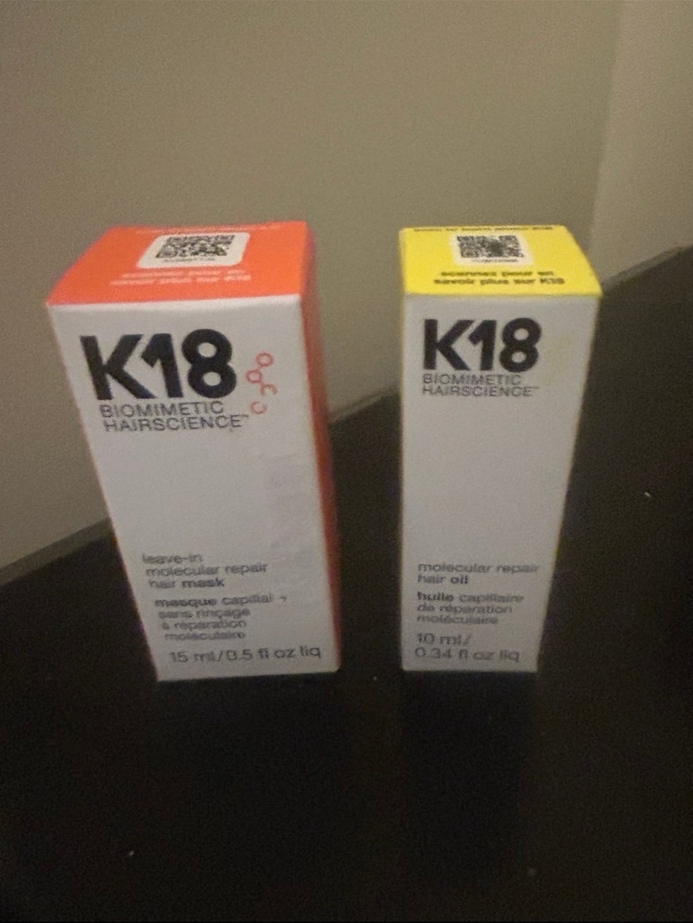 K18 bundle. Leave in molecular hair mask & hair oil